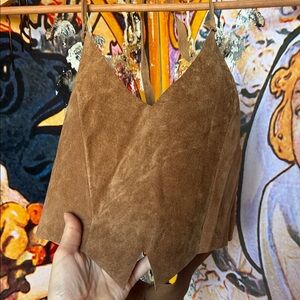 Brown Suede Halter Top